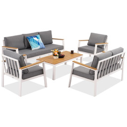 Zestaw aluminiowy Zakintos Coffee 7 biały Garden Point