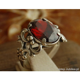 SAVINI - srebrny pierścionek z granatem