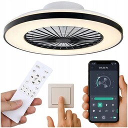 Lampa z Wiatrakiem sufitowa Led regulacja plafon 50cm