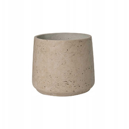 piękna okrągła donica z fakturą szary kamień Patt
