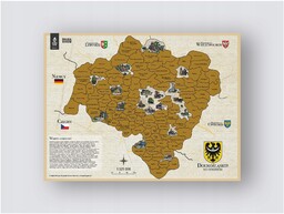Mapa plakat zdrapka Dolnośląskie do odkrycia Dolny Śląsk