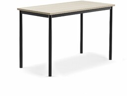 Biurko BORÅS PLUS, 1200x600x760 mm, popielaty laminat, antracyt
