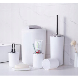 Zestaw Łazienkowy 6 Elementów Komplet Biały