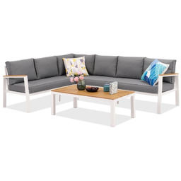 Zestaw aluminiowy z narożnikiem Zakintos Corner 5 biały