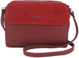 Torebka skórzana crossbody zamszowa - Czerwona