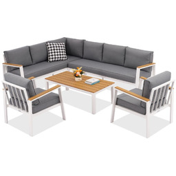 Zestaw aluminiowy z narożnikiem Zakintos Corner 7 biały