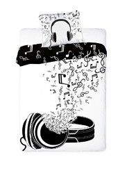 Faro Pościel bawełniana 160x200 Music młodzieżowa słuchawki 23