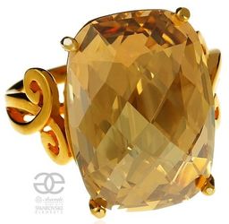 Kryształy Pierścionek Golden Złote Srebro