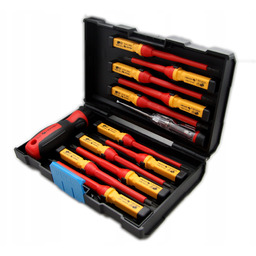 Wkrętaki elektryczne izolowane 1000V zestaw śrubokrętów 13el Hogert