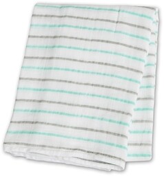 Lulujo, Kocyk muślinowy, turkusowe paski