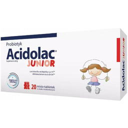 ACIDOLAC Junior suplement diety Trukskawka 20 tabletek