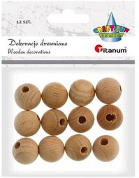 Koraliki drewniany 12 sztuk Titanum 390601 390601