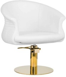 Fotel fryzjerski Gabbiano Wersal, złoto-biały