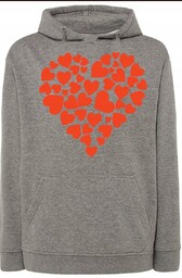 Serce Walentynki Bluza z Kapturem Modna r.M