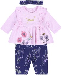 Różowa tunika + legginsy + opaska Dzwoneczek Disney