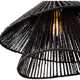 AMALFI II BLACK lampa wisząca podwójny pleciony klosz