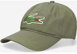 Lacoste czapka z daszkiem kolor zielony z aplikacją