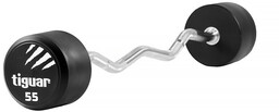 Tiguar, Barbell łamany, srebrno-czarny, 55 kg