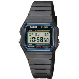 Zegarek CASIO F-91W-1YER. Kwarcowy, Kolor czarny. Mężczyzna.
