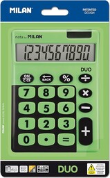 Blister calculadora 10 dígitos teclas grandes Duo verde