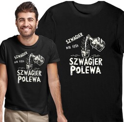 Koszulka Szwagier nie pyta szwagier polewa czarna 2XL