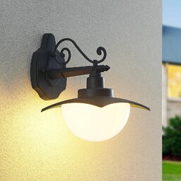Kinkiet zewnętrzny Elinda Lindby, możliwość ściemniania, czarny, aluminium,
