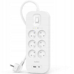 Listwa antyprzepięciowa 650J, Belkin Surge, Usb-c Usb-a 6x