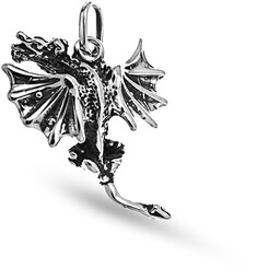 Srebrny Wisiorek Smok Z Rozłożonymi Skrzydłami 925