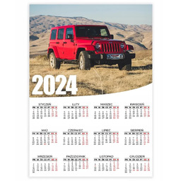 KALENDARZ ŚCIENNY 2024 50x70cm JEEP TERENOWY Wzory