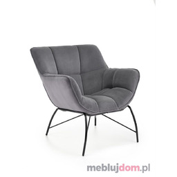 Fotel BELTON Velvet Halmar Szary