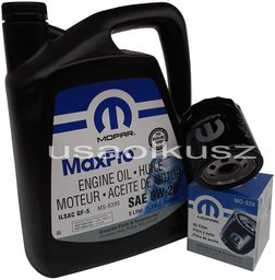 Olej MOPAR MaxPro 5W20 oraz filtr oleju silnika