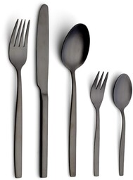 Echtwerk Positano Black Edition Zestaw Sztućców, Czarny, 30