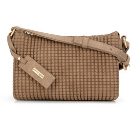 Minitorebka crossbody w geometryczny wzór brązowa