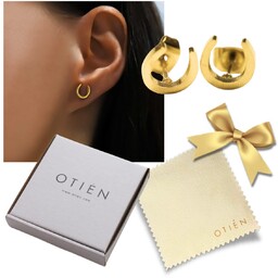 Kolczyki złote wkrętki podkowa  symbol szczęścia