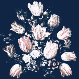 Tapeta Floral Navy Wallcolors