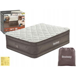 Materac Dmuchany Welurowy Dwuosobowy Łóżko 203x152x51 Bestway 69145