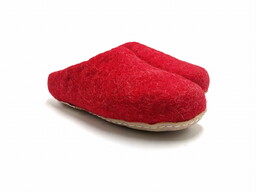 Feltiness, Czerwone, kapcie wełniane z podeszwą 41-42 (26cm)