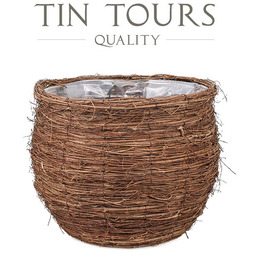 OKRĄGŁY KOSZ Z BRZOZY 38x38x30 cm