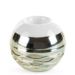 Eurofirany Świecznik ceramiczny Doly 10x10x9 biały szampański 01