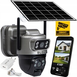 Kamera WiFi Ip 4MP Solarna 2 Obiektywy Zewnętrzna