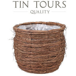 OKRĄGŁY KOSZ Z BRZOZY 28x28x24 cm