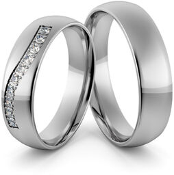 Obrączki ślubne palladowe 5 mm z brylantami -