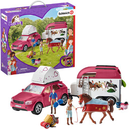 Schleich, figurka, Końskie Przygody Z Samochodem I Przyczepą,