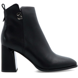 Skórzane botki na słupku - FILIPPO DBT6578/25 CZARNE