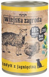 Wiejska Zagroda Indyk z jagnięciną 400g dla psa