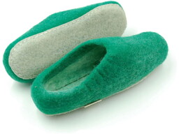 Feltiness, Zielone, kapcie wełniane z podeszwą 39-40 (25cm)