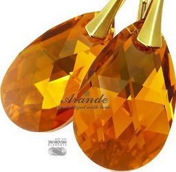 Nowe Kryształy Kolczyki Topaz Złote Srebro