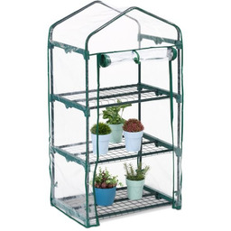 Przezroczysta mini szklarnia dla roślin 122x64x45cm, kolor ciemnozielony