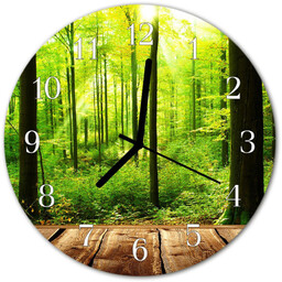Zegar szklany okrągły Las