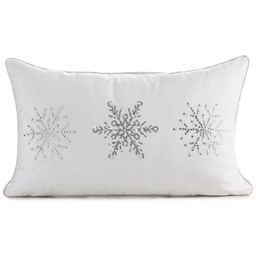 Poszewka bożonarodzeniowa biało-srebrna śnieżynki PSWA-342